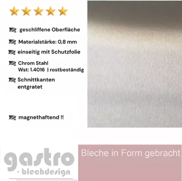 Edelstahlblech K240 geschliffen VA